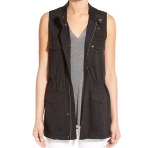 Matty M black long utility/ military vest